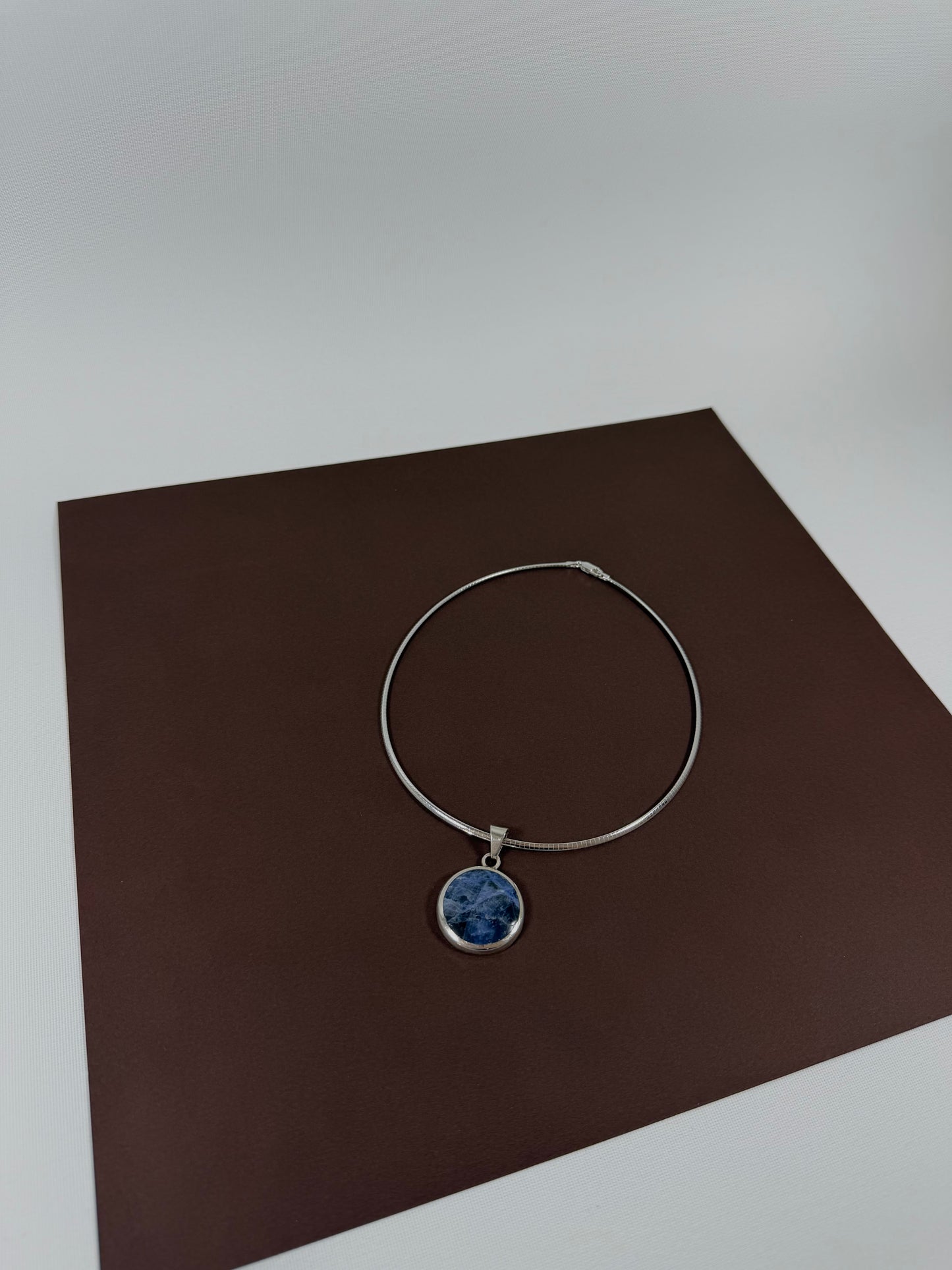 Sterling silver blue lapis pendant